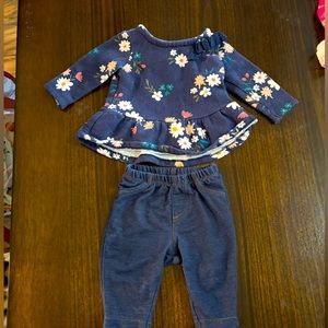 Carter's infant outfit. Floral top and jeans